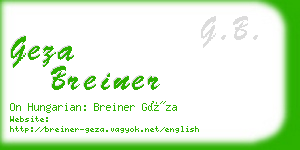 geza breiner business card